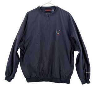 Pivot Rules Pullover Mens Medium Quarter Zip Golf Windbreaker Jacket Embroidered